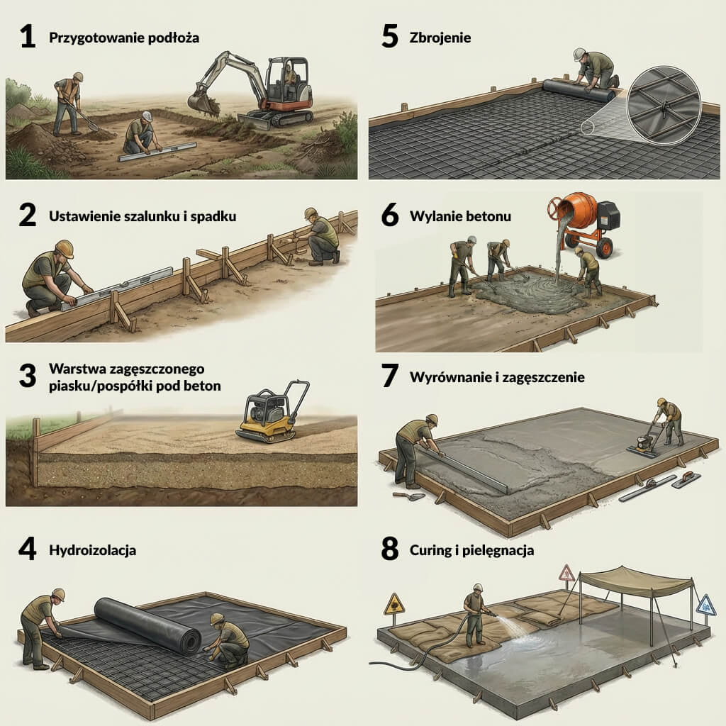 Proces przygotowania tarasu betonowego krok po kroku 