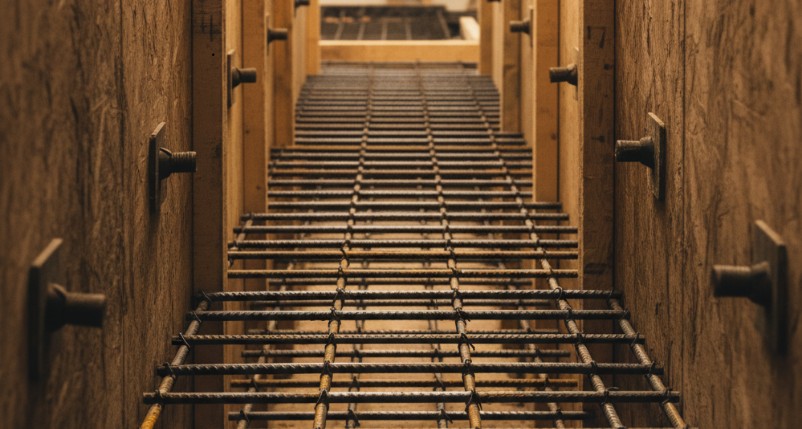 Zbrojenie ścian schronu przydomowego - schemat ułożenia prętów