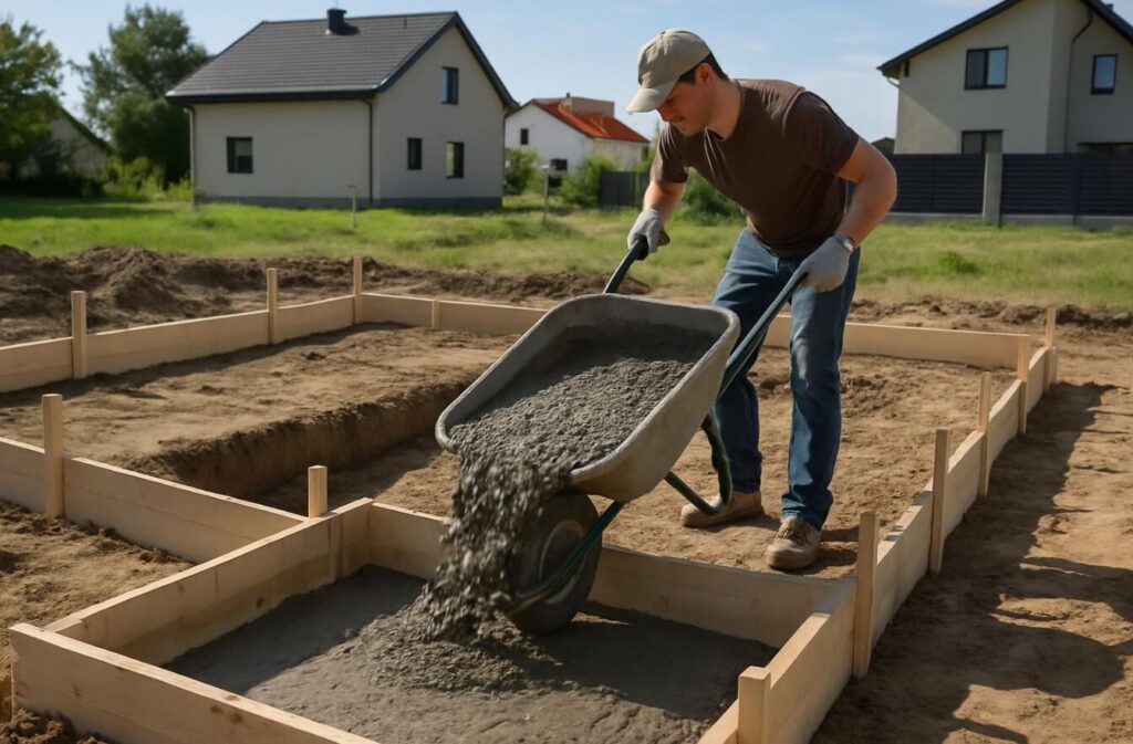Wylewanie fundamentów DIY pod altankę